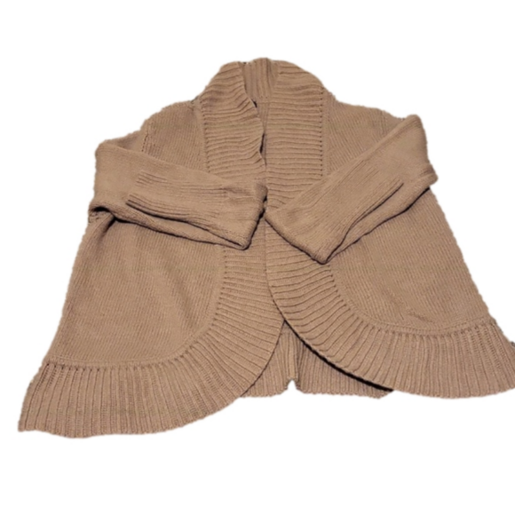 Talbot's Women's open ribbed knit cardigan, Size medium petite, Tan - Picture 3 of 8